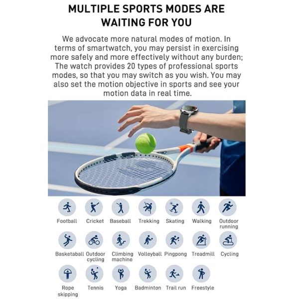 Outdoor GPS Sport Watch 1.32inch HD Round Screen Multi Sport Mode Smartwatch (Silver) - Image 5