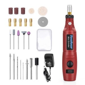 Mini Electric Grinder Micro Grinding Pen DIY Small Carving Tools (EU Plug Red)