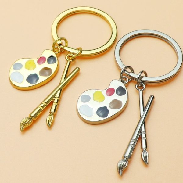 Mini Metal Drawing Board Keychain Bookbag Decorative Pendant, Color: Gold - Image 2