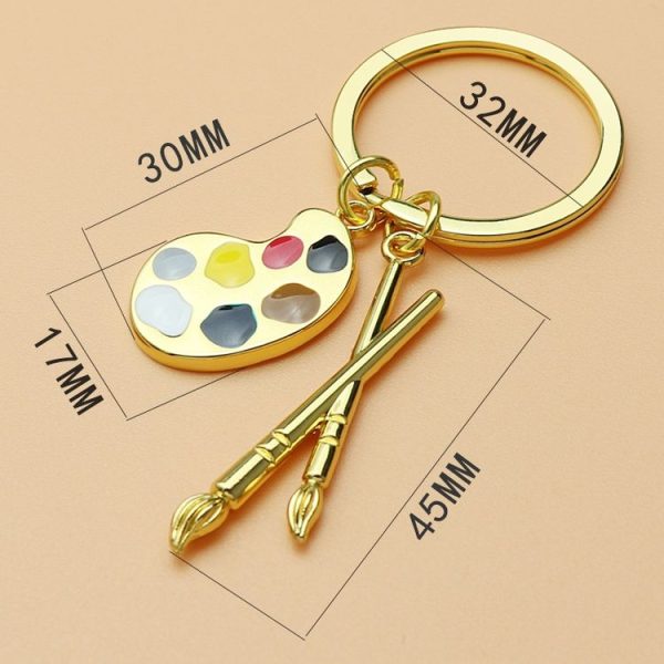 Mini Metal Drawing Board Keychain Bookbag Decorative Pendant, Color: Gold - Image 3