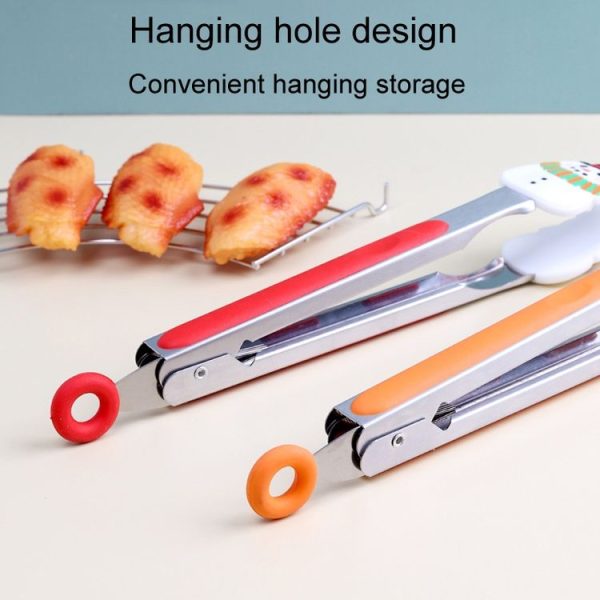 Stainless Steel 9 Inch Food Clip Christmas Multifunctional Non-Slip Barbecue Clamps (Style 1) - Image 6