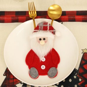 Christmas Table Decorations Home Cartoon Knife and Fork Cover (Old Man)