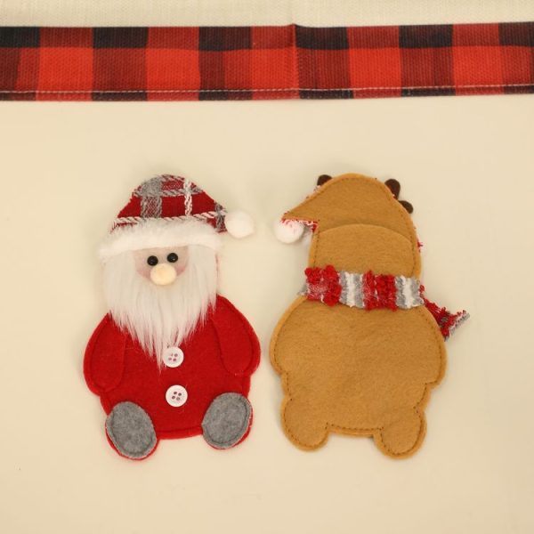 Christmas Table Decorations Home Cartoon Knife and Fork Cover (Old Man) - Image 5