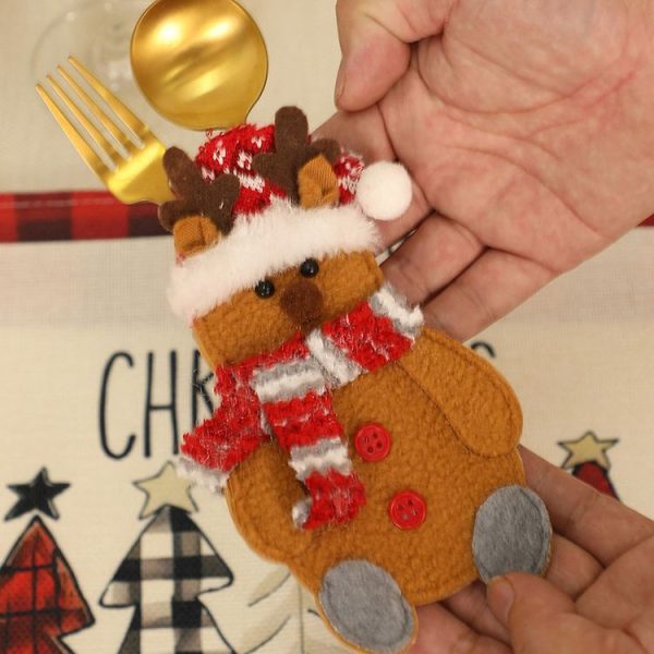 Christmas Table Decorations Home Cartoon Knife and Fork Cover (Old Man) - Image 6