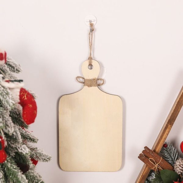 Christmas Gingerbread Man Decoration Wooden Sign Ornaments Store Welcome Pendant (White) - Image 5