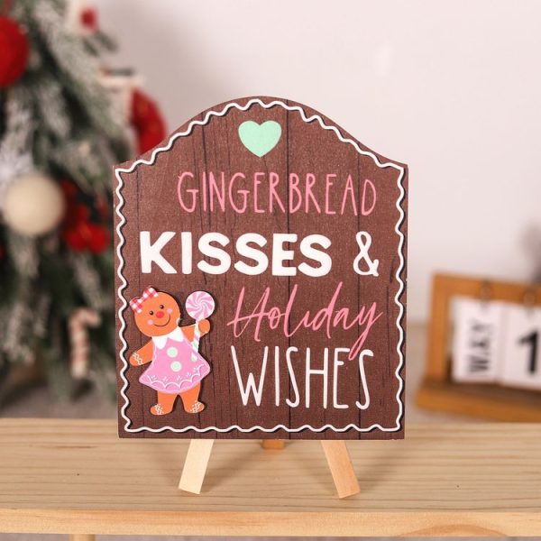 Wooden Cookie Man Store Welcome Ornaments Christmas Wooden Sign Decoration (Brown)