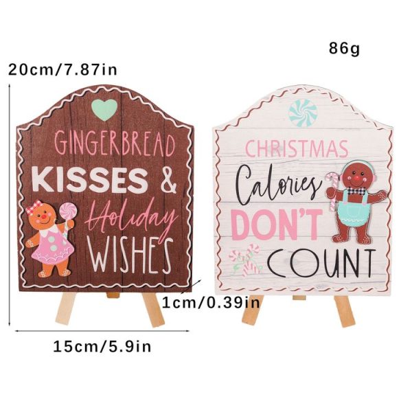 Wooden Cookie Man Store Welcome Ornaments Christmas Wooden Sign Decoration (Brown) - Image 2