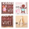 Wooden Cookie Man Store Welcome Ornaments Christmas Wooden Sign Decoration (Brown) - Image 3
