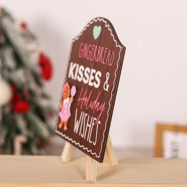 Wooden Cookie Man Store Welcome Ornaments Christmas Wooden Sign Decoration (Brown) - Image 4