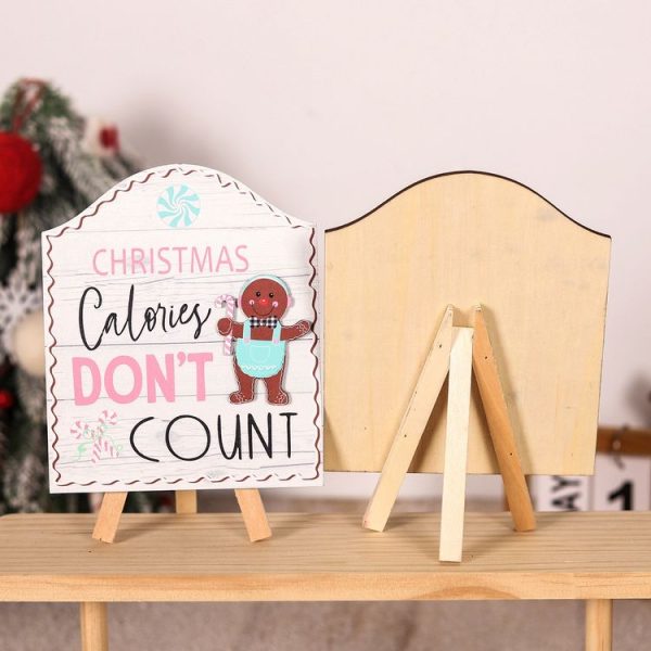 Wooden Cookie Man Store Welcome Ornaments Christmas Wooden Sign Decoration (Brown) - Image 5