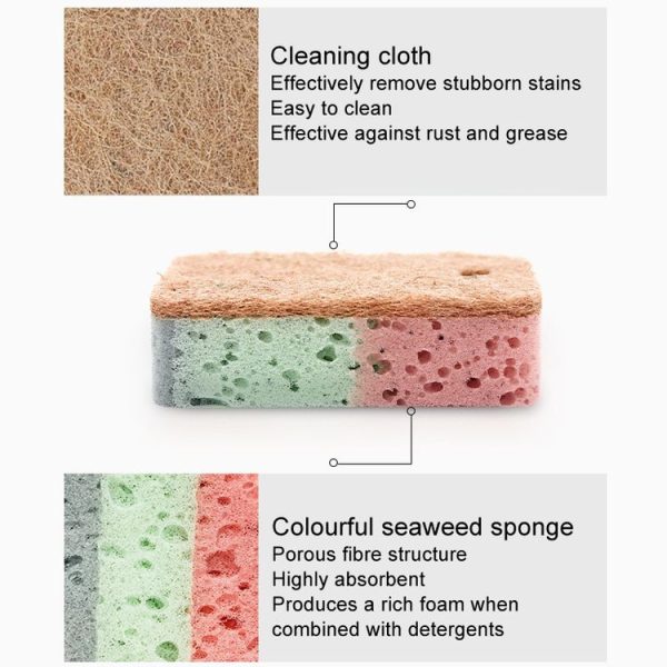 5pcs Kitchen Cleaning Sponge Wipe Rag Dishcloth - Image 4