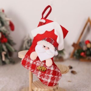 House-shaped Christmas Stockings Gift bag Christmas Eve Decoration Candy Stockings (Old Man)