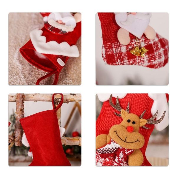 House-shaped Christmas Stockings Gift bag Christmas Eve Decoration Candy Stockings (Old Man) - Image 3
