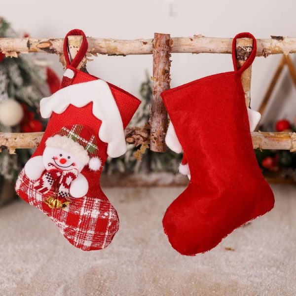 House-shaped Christmas Stockings Gift bag Christmas Eve Decoration Candy Stockings (Old Man) - Image 4