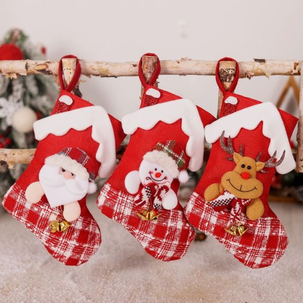 House-shaped Christmas Stockings Gift bag Christmas Eve Decoration Candy Stockings (Old Man) - Image 5