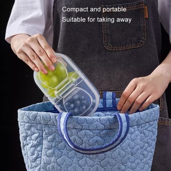 2pcs / Set Round 600ml+Square 500ml Fruit Vegetable Small Dispenser Refrigerator Fresh Storage Boxes - Image 7