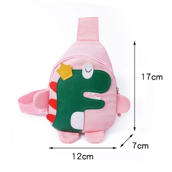 Cartoon Dinosaur Children Messenger Bag Kindergarten Chest Bag Single-shoulder Bag (Black) - Image 2