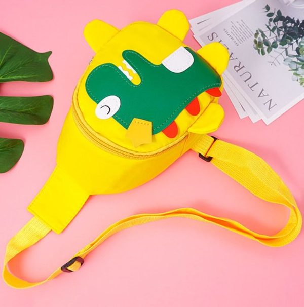 Cartoon Dinosaur Children Messenger Bag Kindergarten Chest Bag Single-shoulder Bag (Black) - Image 3