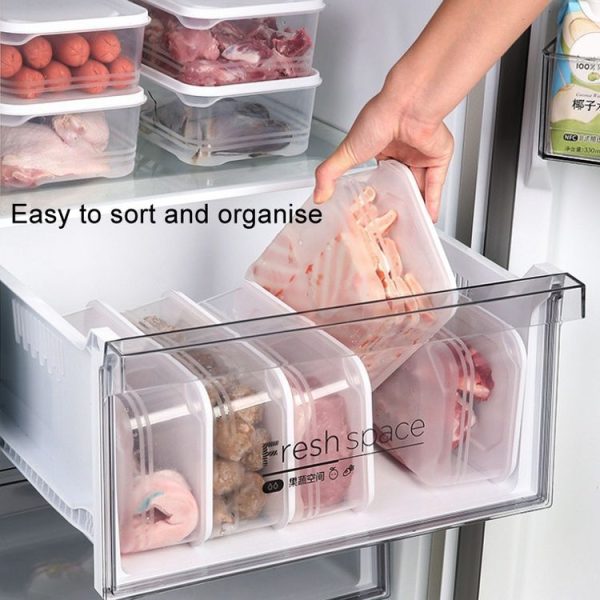 2000ml Refrigerator Storage Box Large Capacity Transparent Fresh Food Organiser - Image 4