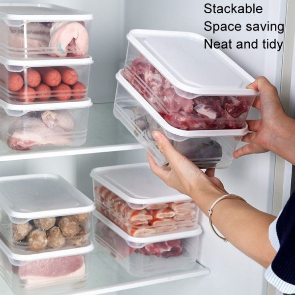 2000ml Refrigerator Storage Box Large Capacity Transparent Fresh Food Organiser - Image 5