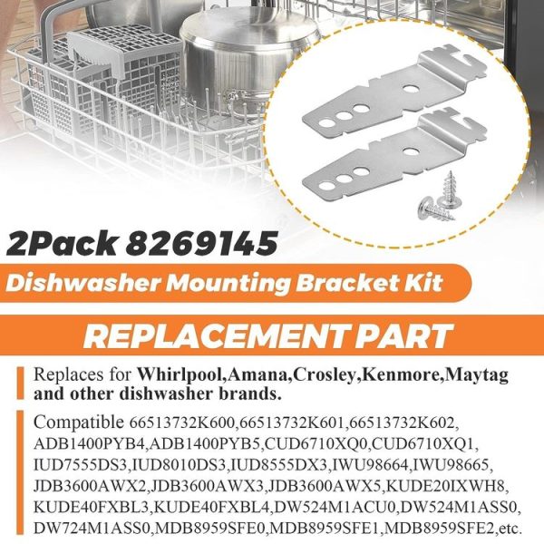 8269145 Dishwasher Mounting Bracket Kit For Whirlpool, Amana, Crosley, Kenmore, Maytag, And Other Dishwasher Brands - Image 2