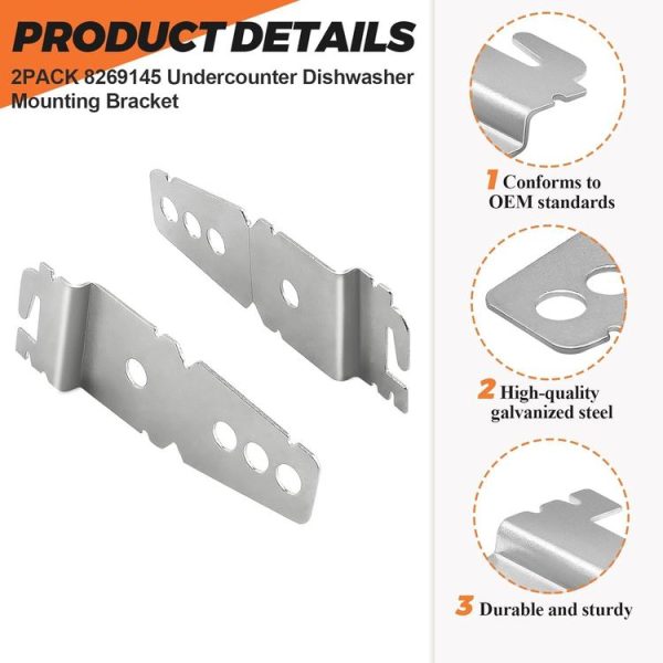 8269145 Dishwasher Mounting Bracket Kit For Whirlpool, Amana, Crosley, Kenmore, Maytag, And Other Dishwasher Brands - Image 4