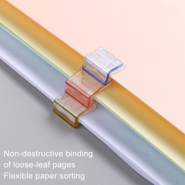 3packs Anti-Roll Retainer Push-Pull Clip A4 Paper Loose-leaf Clip (Mixed Colors) - Image 5