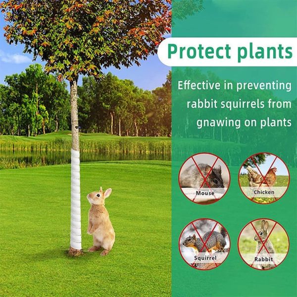 Small Plant Trunk Protector Garden Anti Nibbling Plastic Protective Cover (White) - Image 5