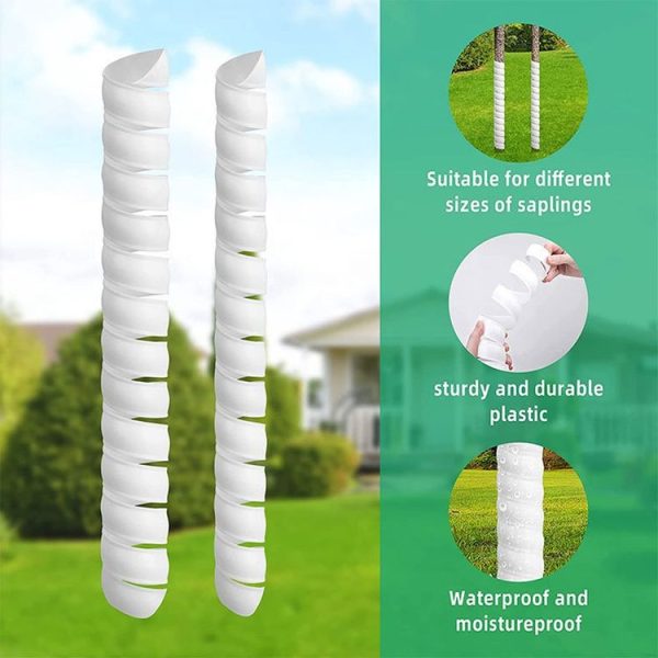 Small Plant Trunk Protector Garden Anti Nibbling Plastic Protective Cover (White) - Image 6