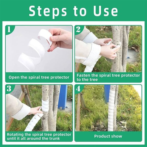 Small Plant Trunk Protector Garden Anti Nibbling Plastic Protective Cover (White) - Image 7