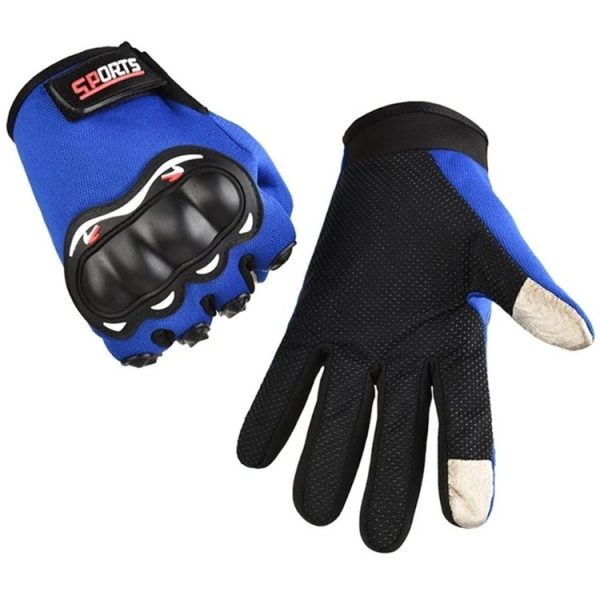 Motorcycle Gloves Men Riding Racing Anti-Slip Hard Shell Outdoor Full Finger Touchscreen Gloves, Size: Average (Black) - Image 2