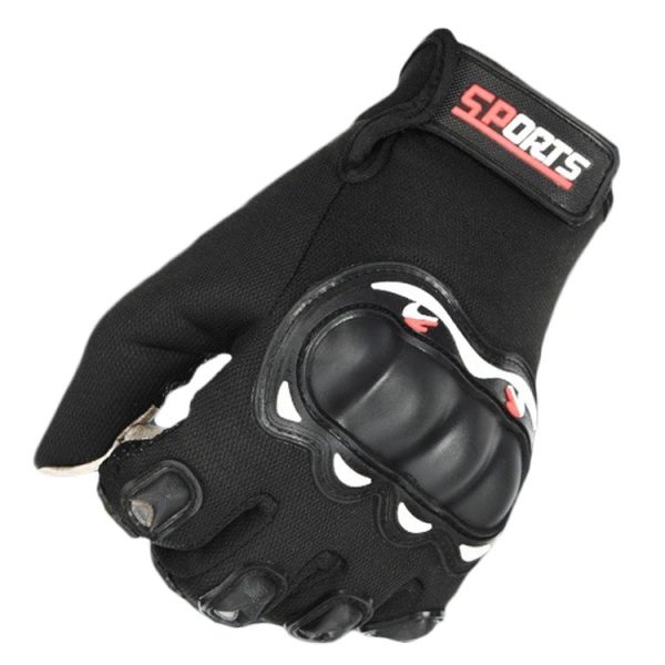 Motorcycle Gloves Men Riding Racing Anti-Slip Hard Shell Outdoor Full Finger Touchscreen Gloves, Size: Average (Black) - Image 3