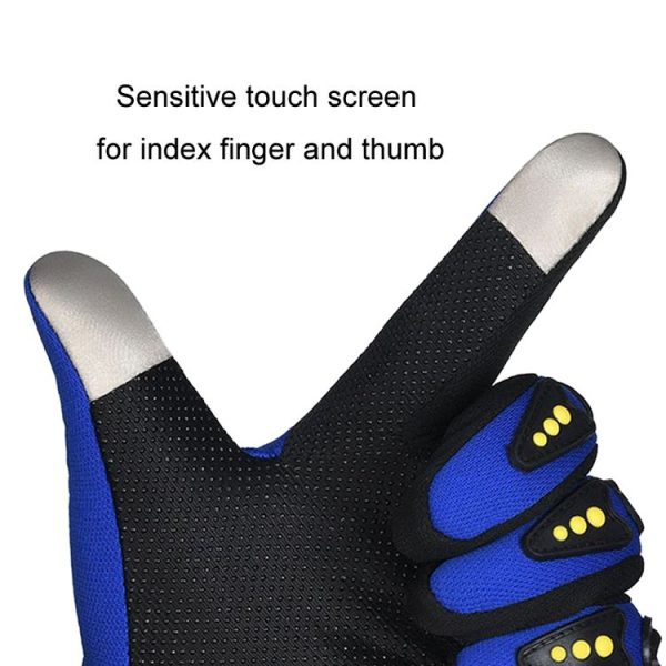 Motorcycle Gloves Men Riding Racing Anti-Slip Hard Shell Outdoor Full Finger Touchscreen Gloves, Size: Average (Black) - Image 5