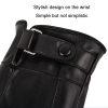 Fall Winter Men Leather Gloves PU Velvet Warm Riding Driving Touchscreen Gloves, Size: Average (Black) - Image 7