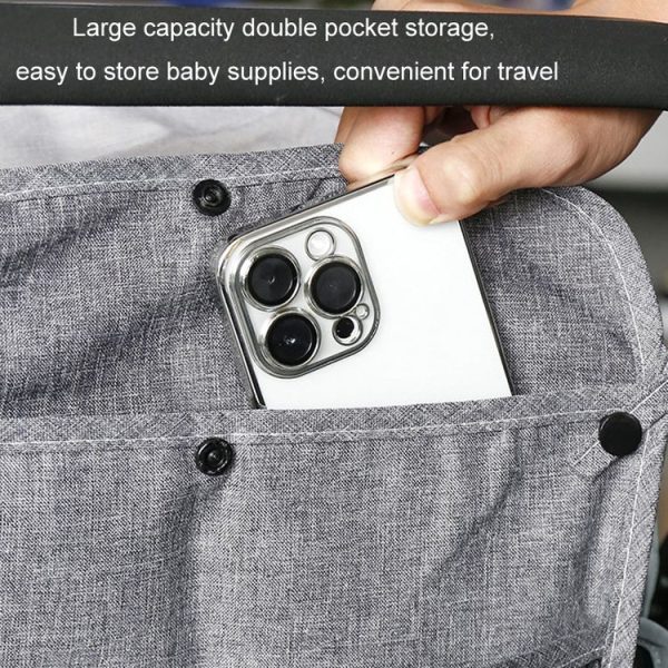 Baby Stroller Bag Mobile Phone Tissue Storage Bag, Size: 40x29cm (Black) - Image 3