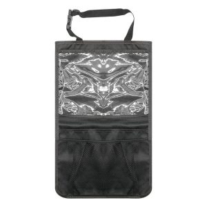 Car Seat Back Storage Hanging Bag Tablet Net Bag (Black)