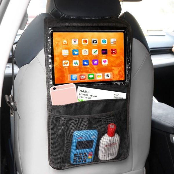 Car Seat Back Storage Hanging Bag Tablet Net Bag (Black) - Image 9