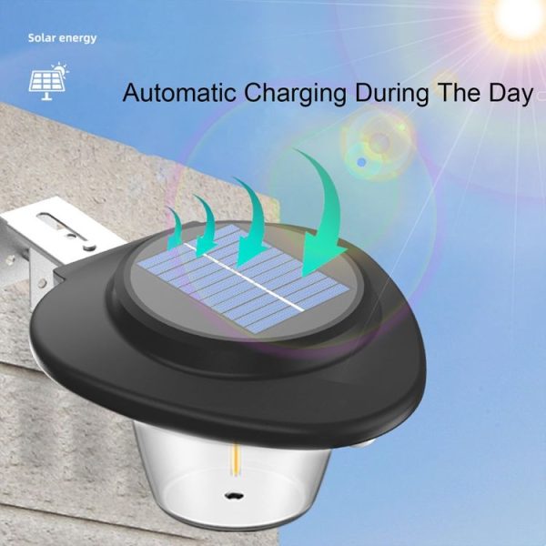 Outdoor Solar Wall Light Patio Sensor Lamp, Style: SMD Wick White Light - Image 2
