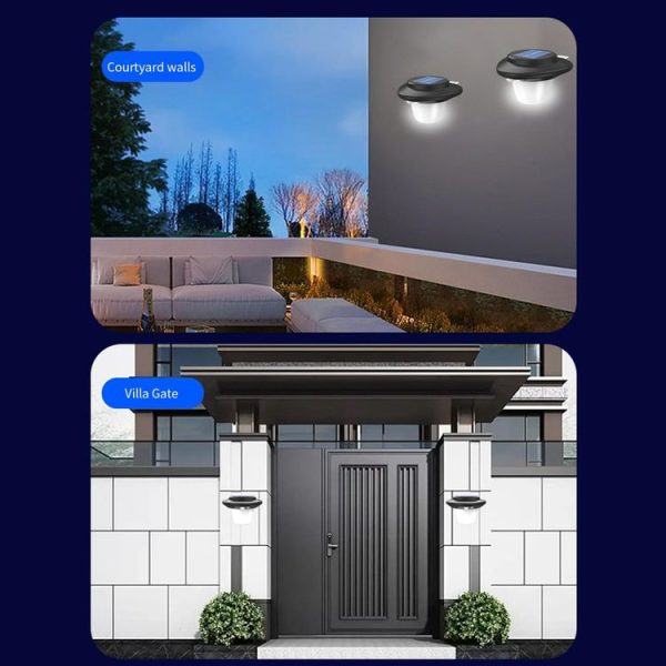 Outdoor Solar Wall Light Patio Sensor Lamp, Style: SMD Wick White Light - Image 7
