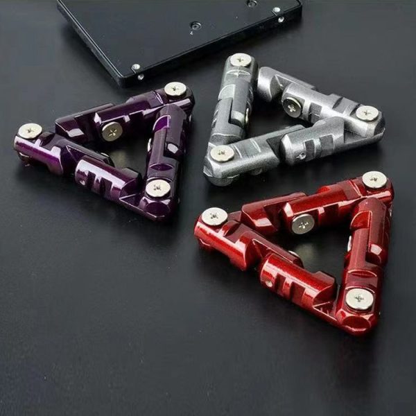 Stress Relieving Alloy Massage Bracelet Infinite Flip Fingertip Chain Fidget Toy (Silver Gray) - Image 2