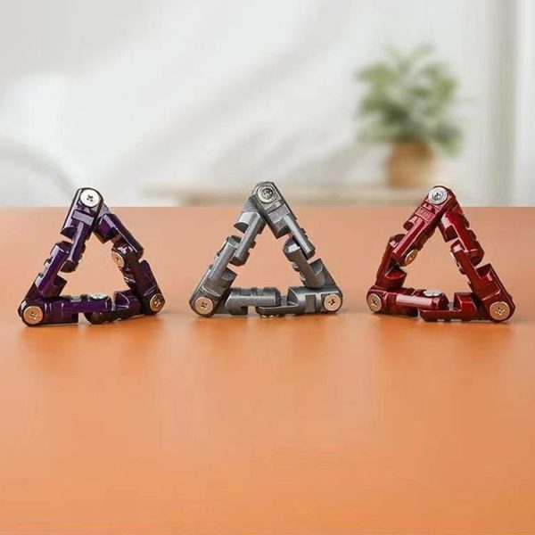 Stress Relieving Alloy Massage Bracelet Infinite Flip Fingertip Chain Fidget Toy (Silver Gray) - Image 5