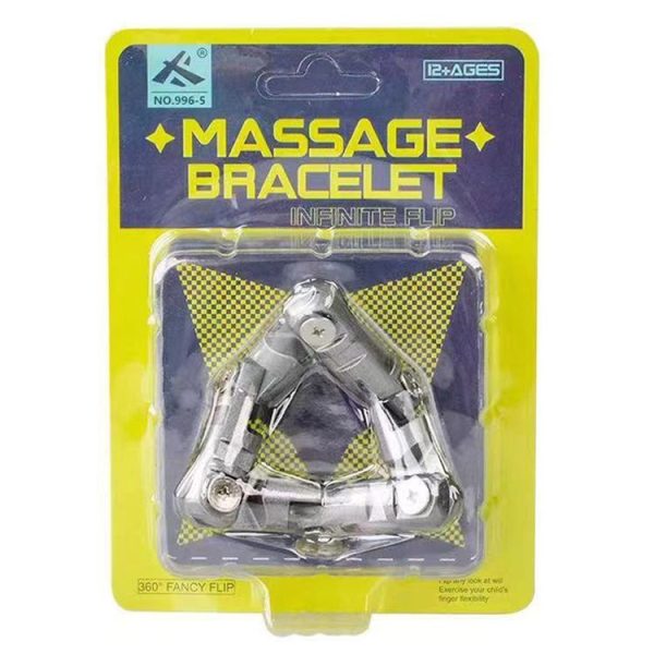 Stress Relieving Alloy Massage Bracelet Infinite Flip Fingertip Chain Fidget Toy (Silver Gray) - Image 8