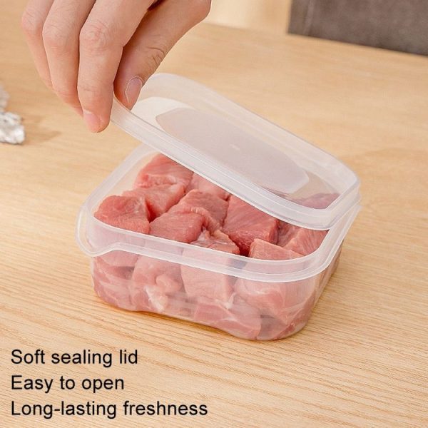 6pcs Transparent Food Storage Box Refrigerator Vegetable Meat Container, Style: 350ml Transparent Lid - Image 4
