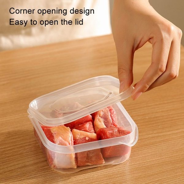 6pcs Transparent Food Storage Box Refrigerator Vegetable Meat Container, Style: 350ml Transparent Lid - Image 5
