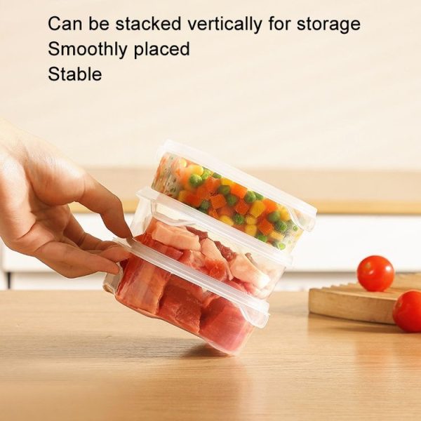 6pcs Transparent Food Storage Box Refrigerator Vegetable Meat Container, Style: 350ml Transparent Lid - Image 8