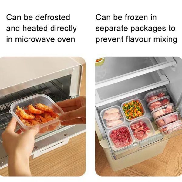 6pcs Transparent Food Storage Box Refrigerator Vegetable Meat Container, Style: 350ml Transparent Lid - Image 9