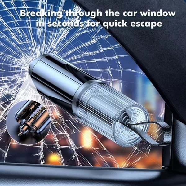 Car Safety Hammer Mini Auto Emergency Escape Glass Window Breaker Portable Seat Belt Cutter (Black) - Image 6