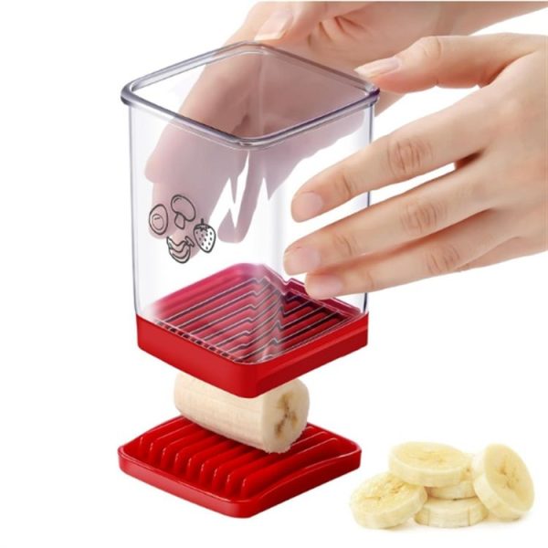 Multifunctional Household Kitchen Fruit And Vegetable Slicer With Push Plate (Red) - Image 2