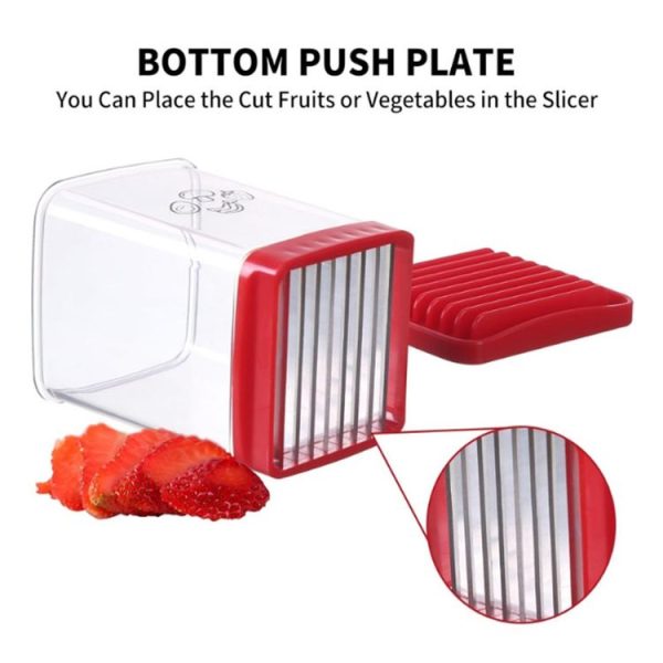 Multifunctional Household Kitchen Fruit And Vegetable Slicer With Push Plate (Red) - Image 3