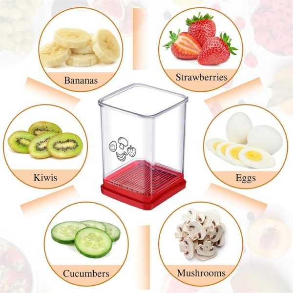 Multifunctional Household Kitchen Fruit And Vegetable Slicer With Push Plate (Red) - Image 5